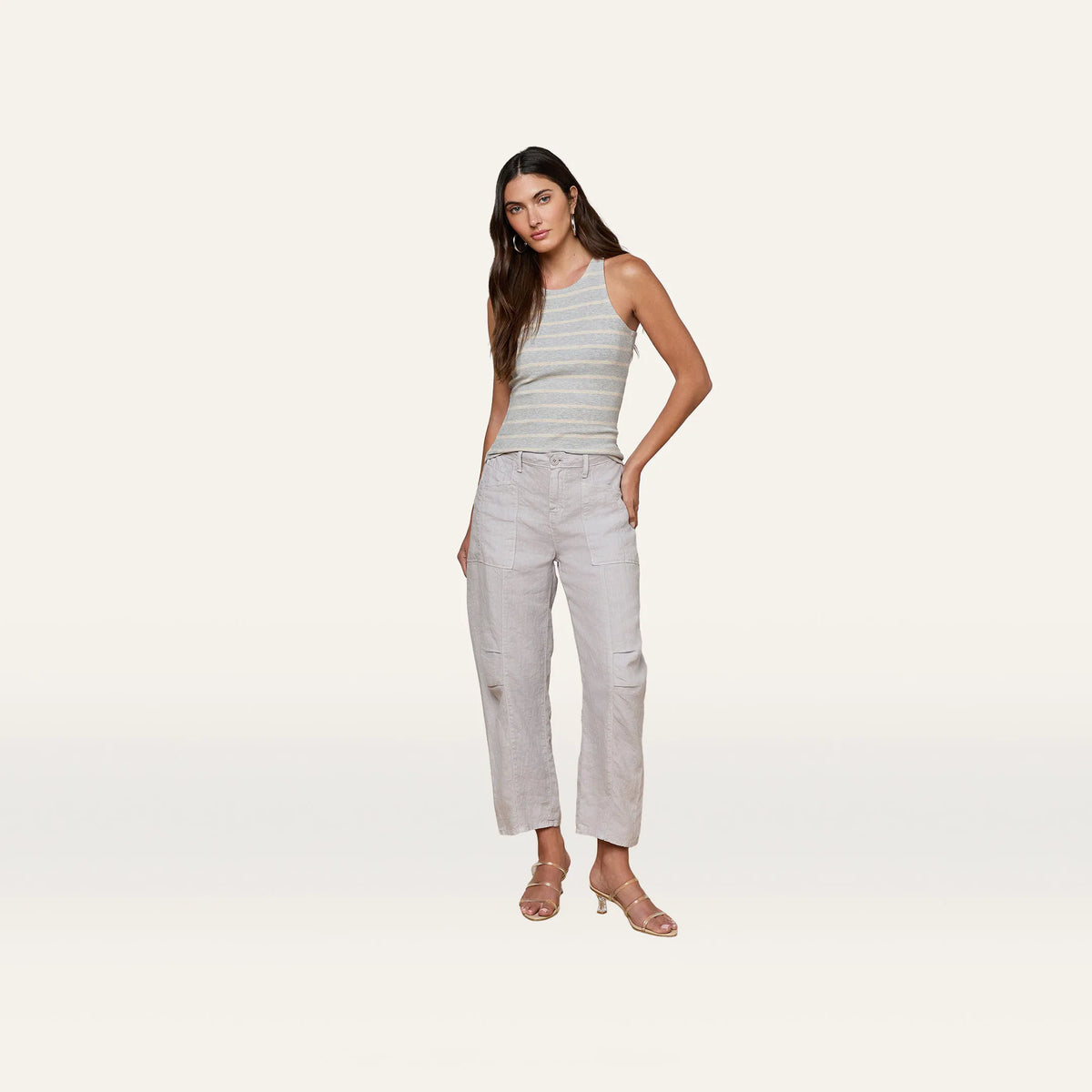 Heather Grey/Oat Stripe