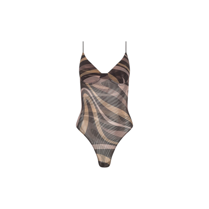 Sepia Brown Multi Abstract Swirl