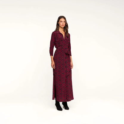 Black/Merlot Red Figaro Chain Print