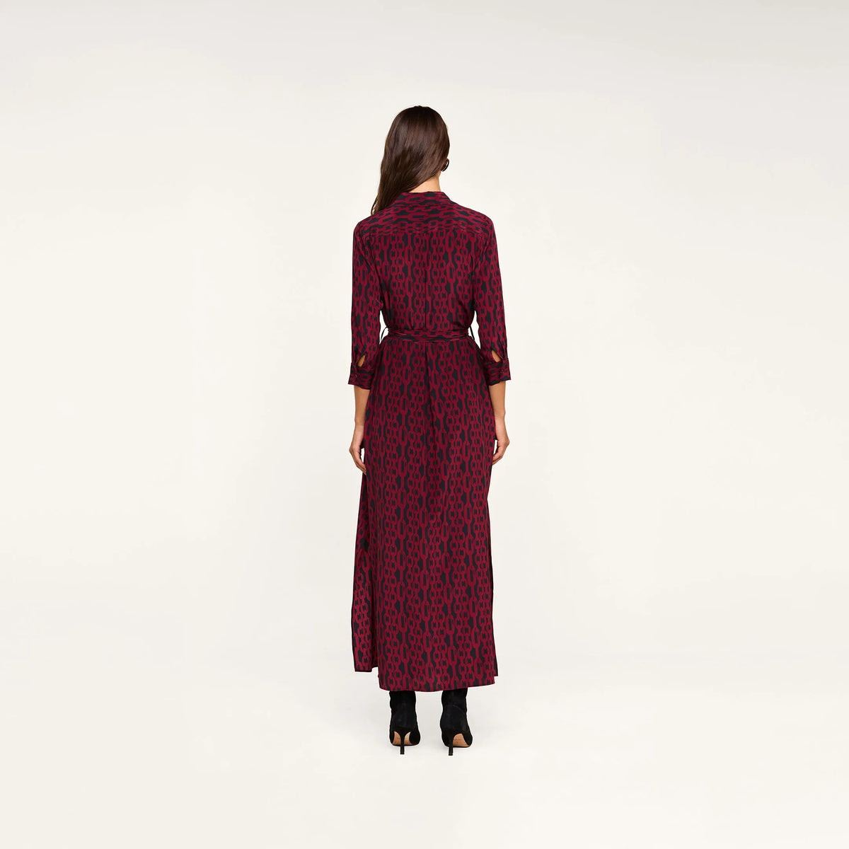 Black/Merlot Red Figaro Chain Print