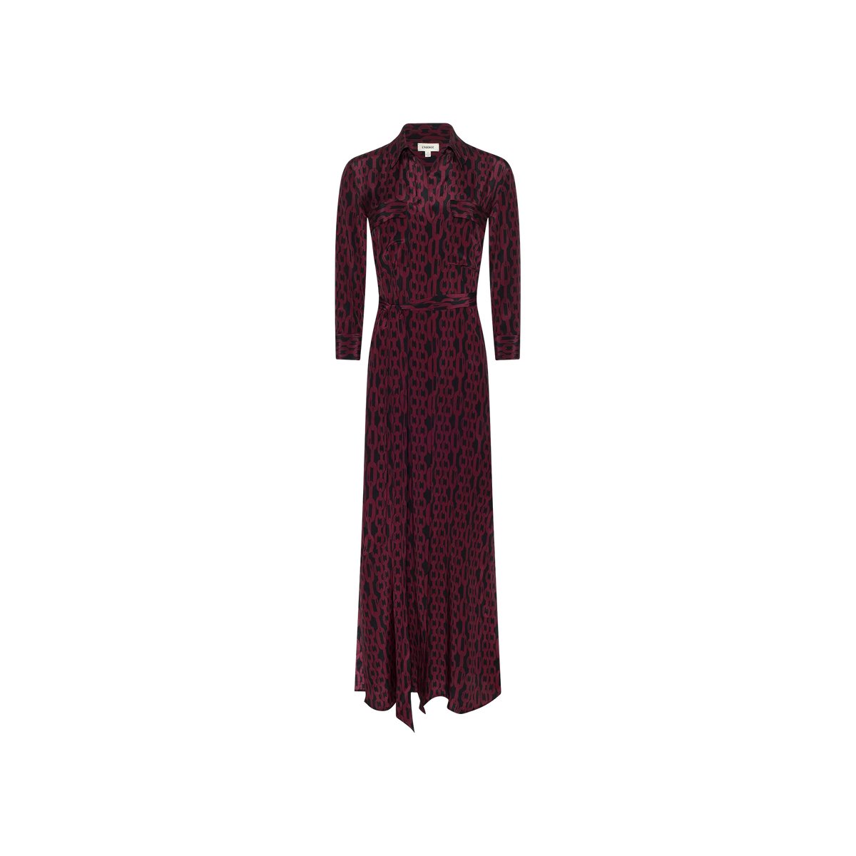 Black/Merlot Red Figaro Chain Print