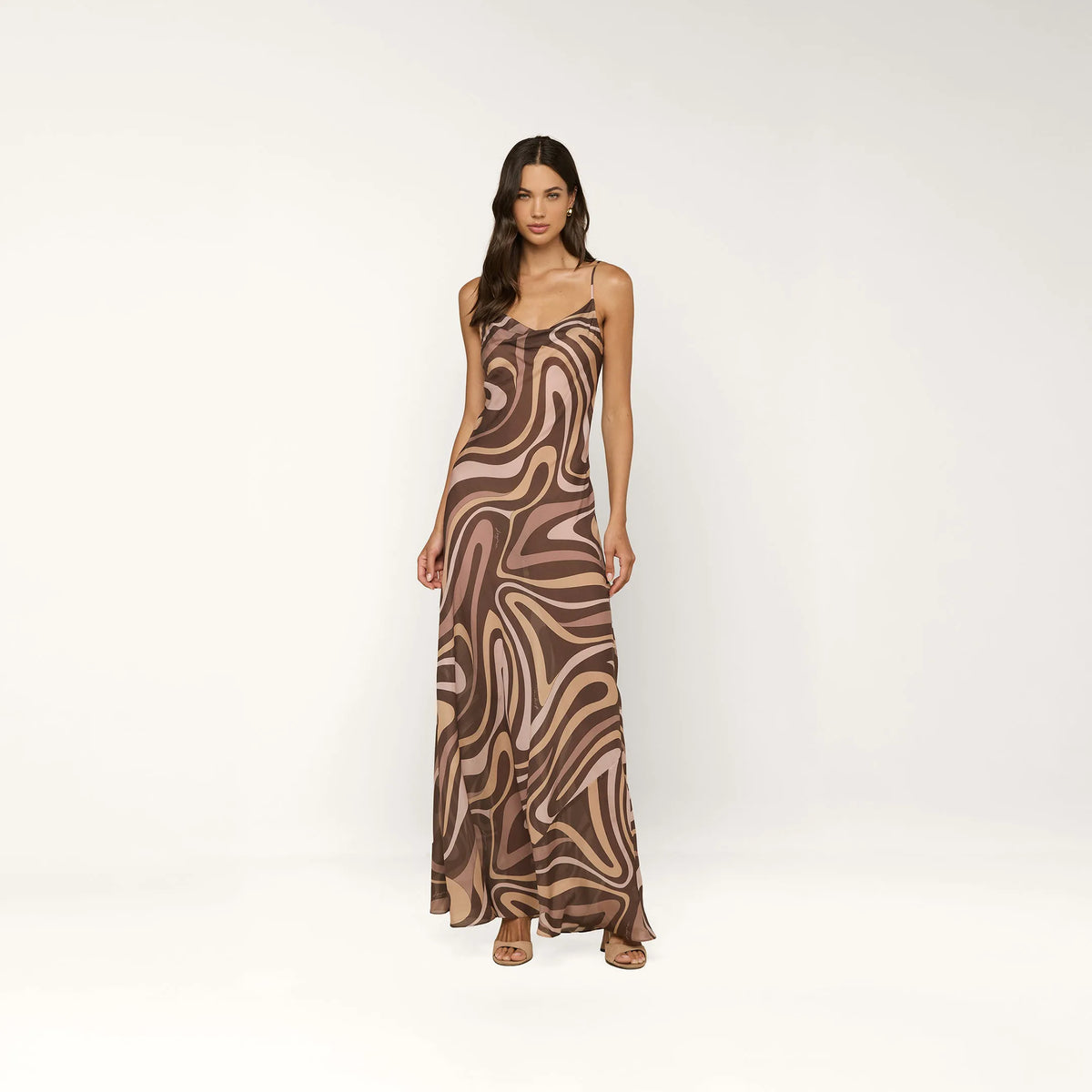 Sepia Brown Multi Abstract Swirl