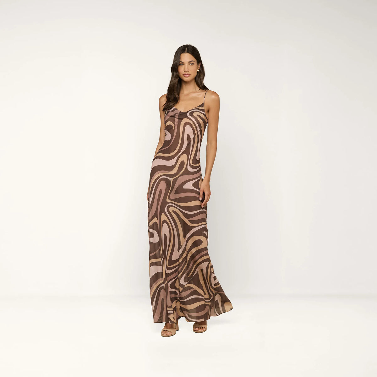 Sepia Brown Multi Abstract Swirl