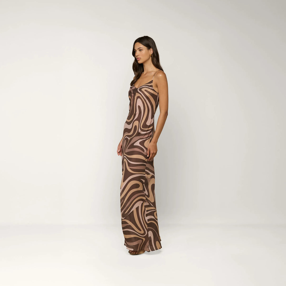 Sepia Brown Multi Abstract Swirl