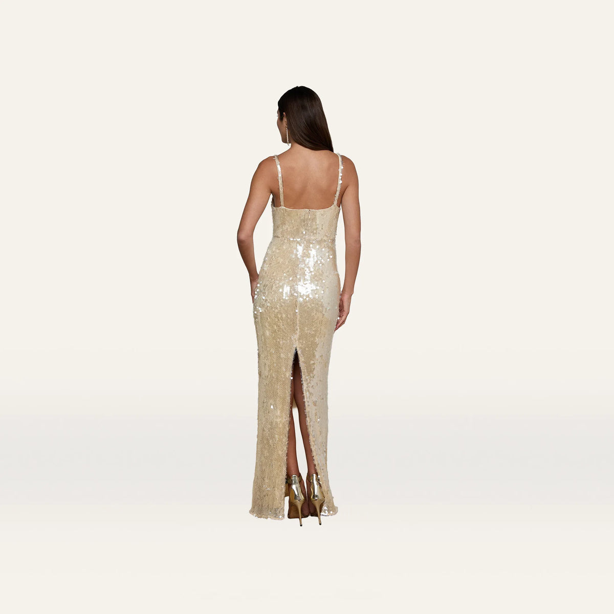 Clear/Beige Sequin Mesh