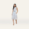 Ivory/Pale Mist Blue Lace Print