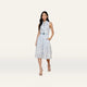 Ivory/Pale Mist Blue Lace Print