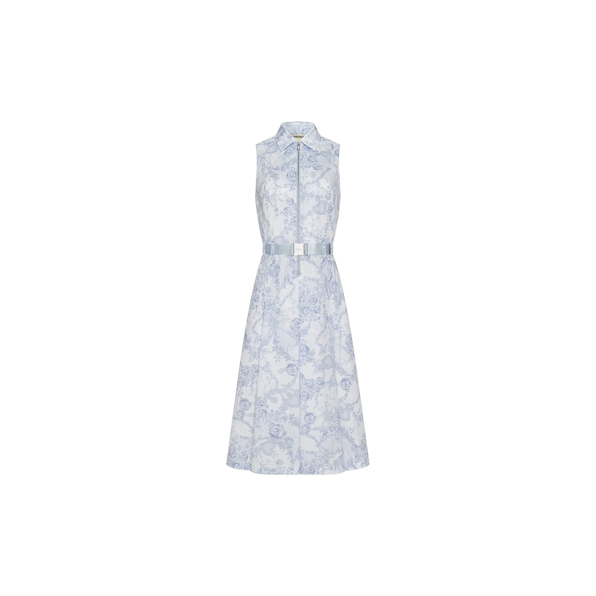 Ivory/Pale Mist Blue Lace Print