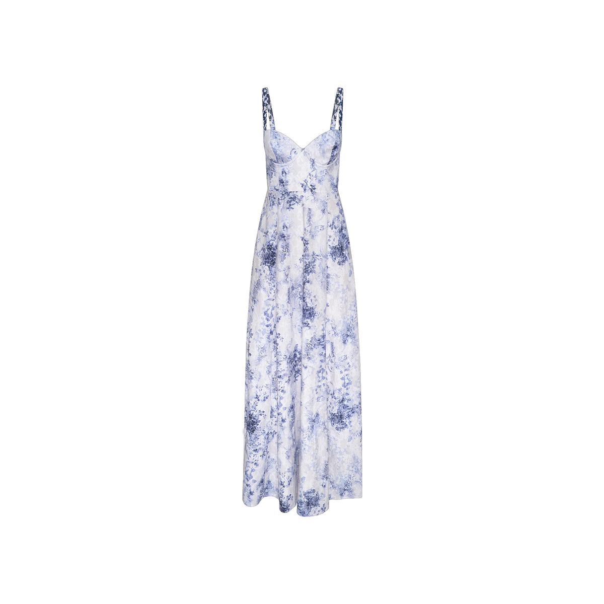 Ivory/Blue Watercolor Lace Paisley