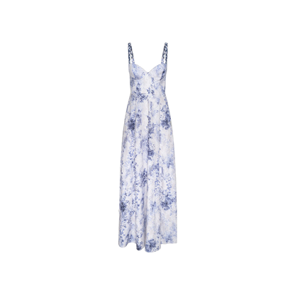 Ivory/Blue Watercolor Lace Paisley