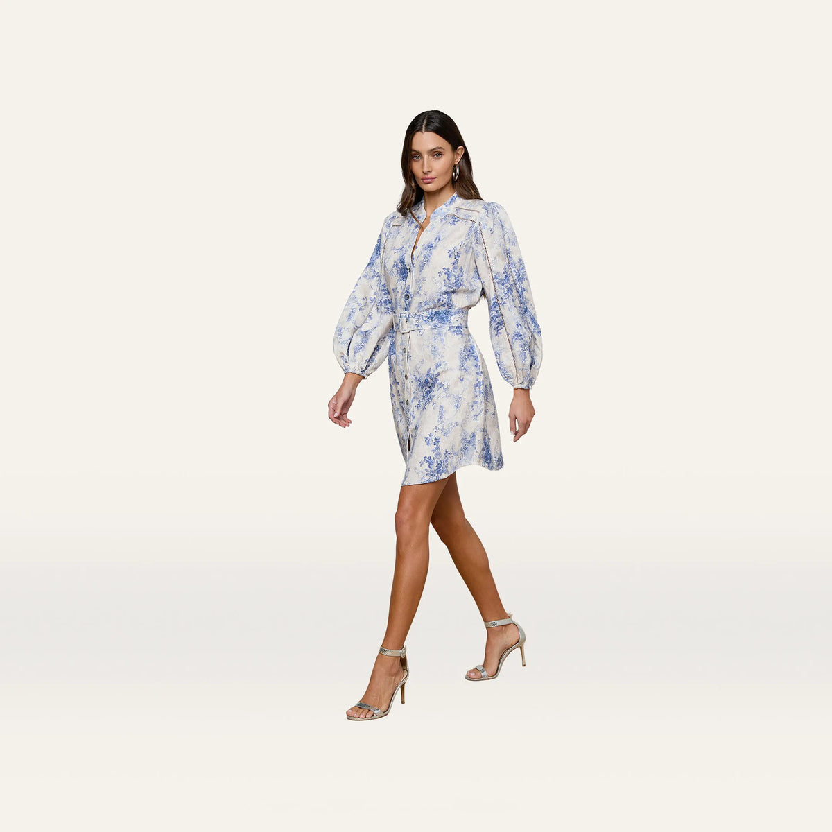 Ivory/Blue Watercolor Lace Paisley