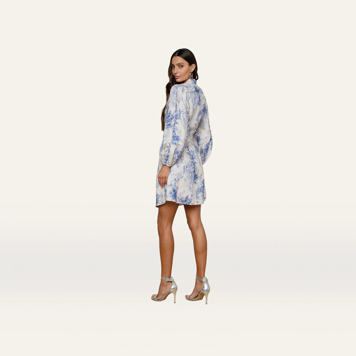 Ivory/Blue Watercolor Lace Paisley