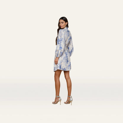 Ivory/Blue Watercolor Lace Paisley