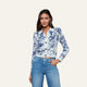 Grey Multi Watercolor Butterfly Jacquard
