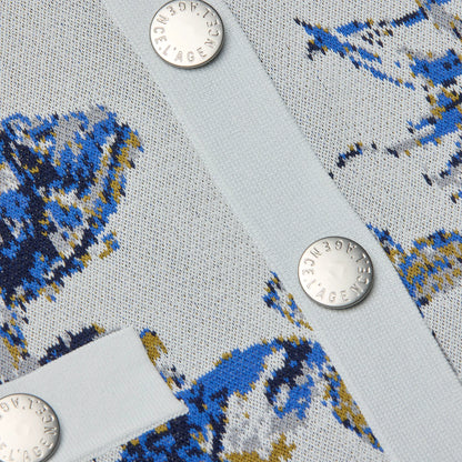 Grey Multi Watercolor Butterfly Jacquard