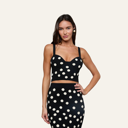 Black/Ecru Polka Dot