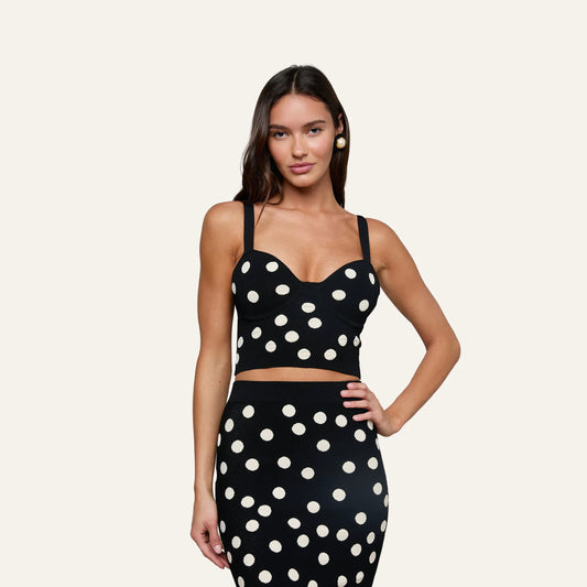 Black/Ecru Polka Dot