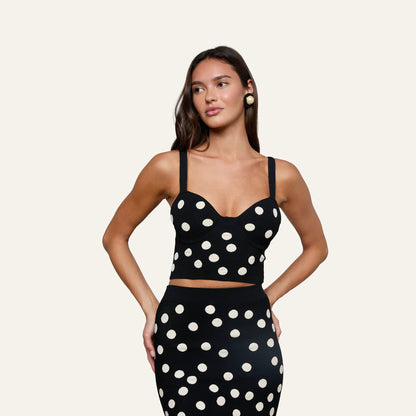 Black/Ecru Polka Dot