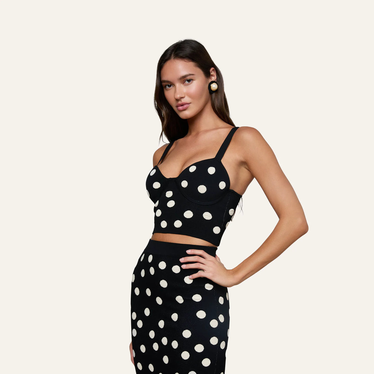 Black/Ecru Polka Dot