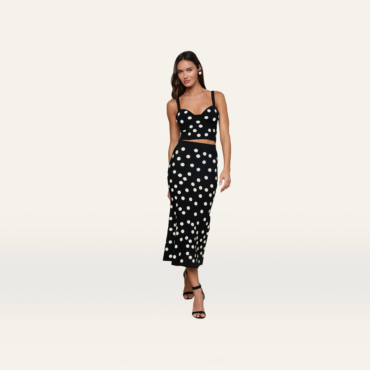 Black/Ecru Polka Dot