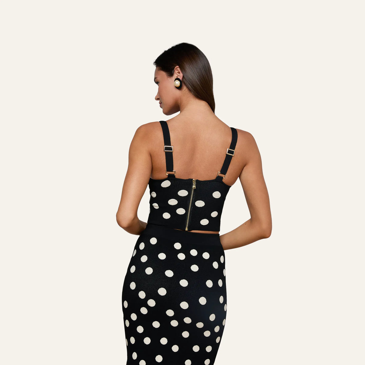 Black/Ecru Polka Dot