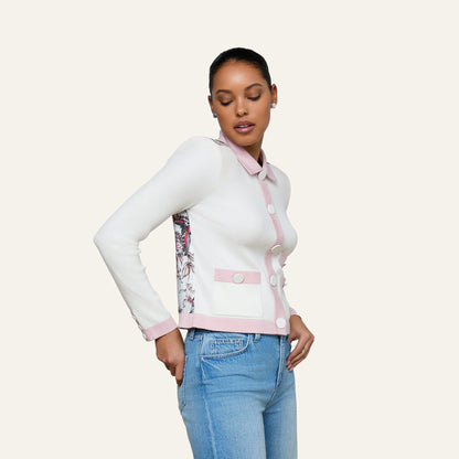 Ivory/Pink/Multi Butterfly Jungle