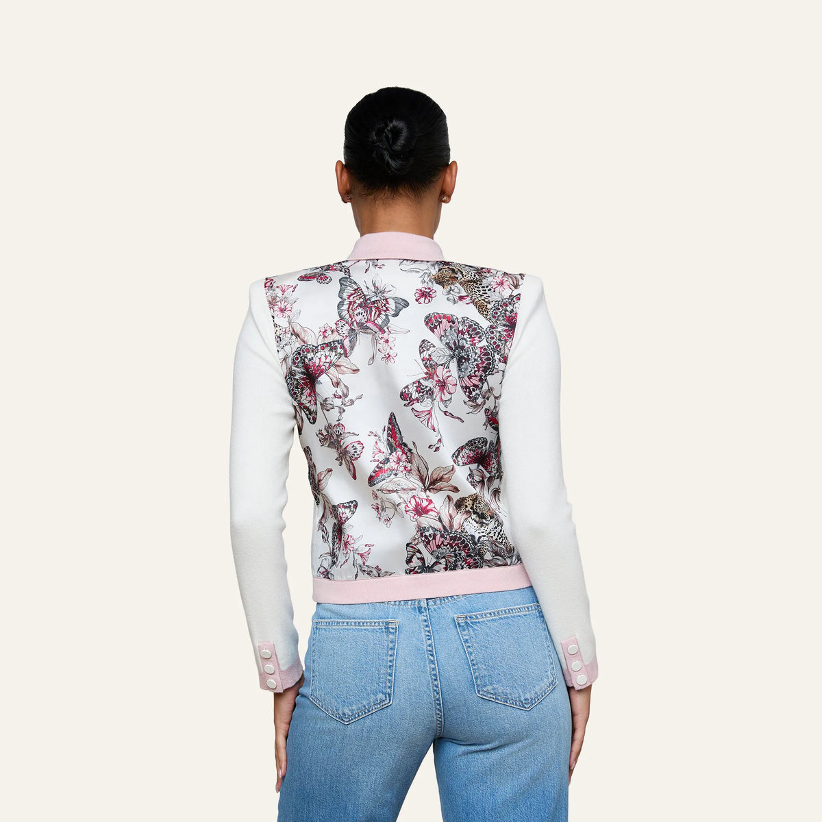 Ivory/Pink/Multi Butterfly Jungle