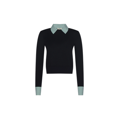 Dark Navy/Green White Stripe