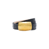 Black Croc Embossed/Gold