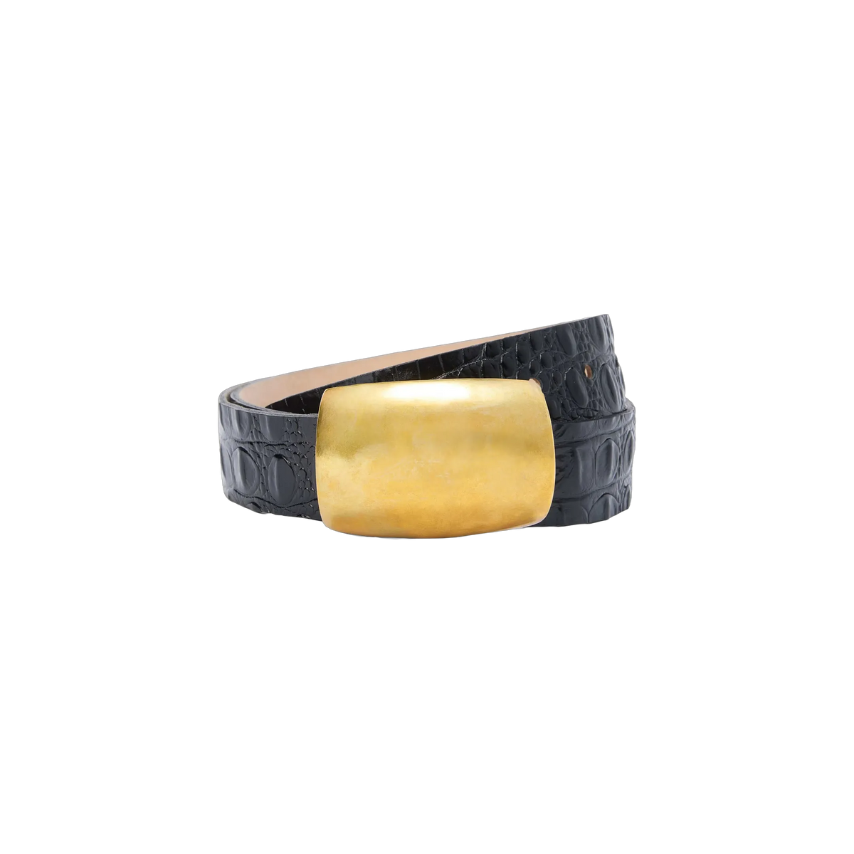 Black Croc Embossed/Gold