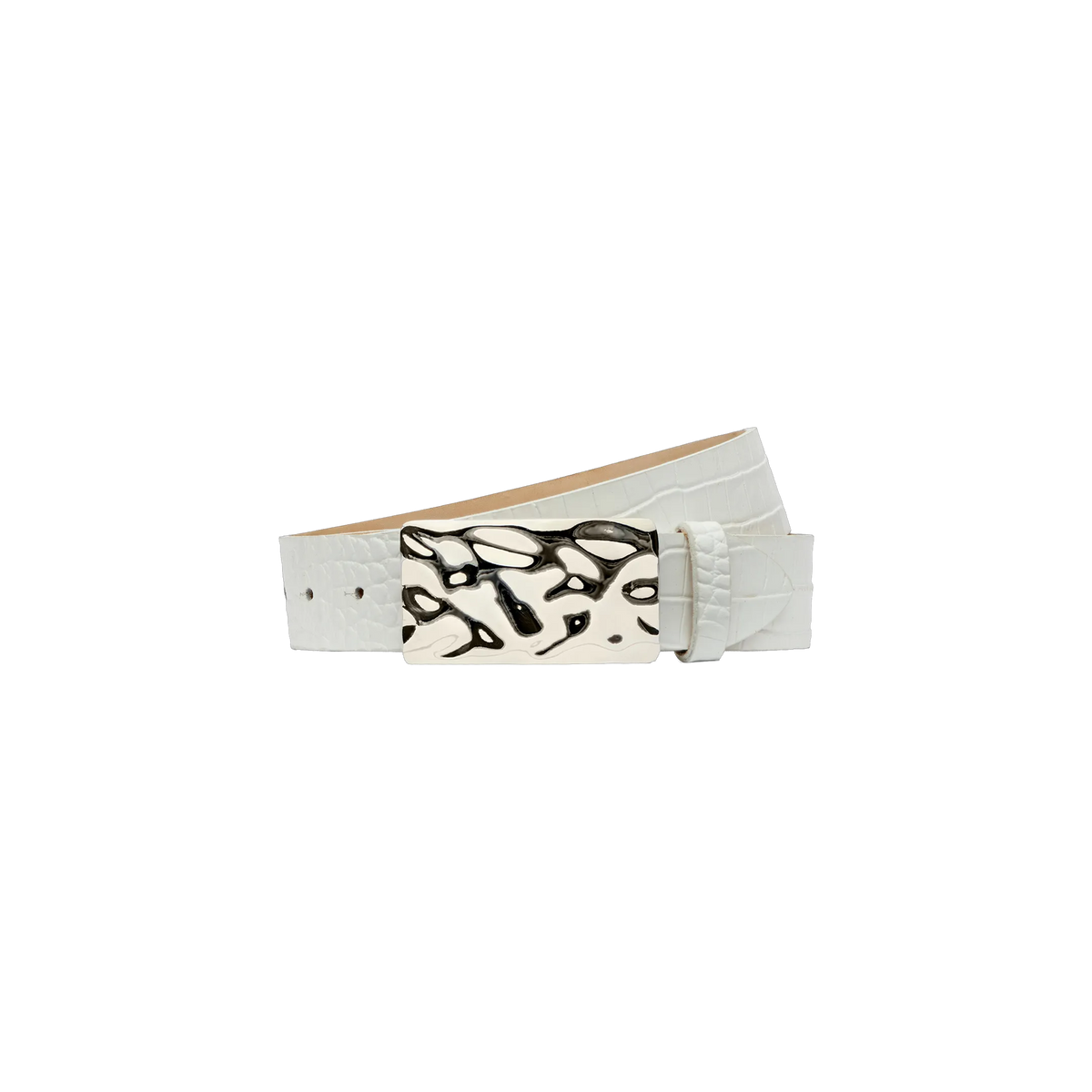 White Croc Embossed