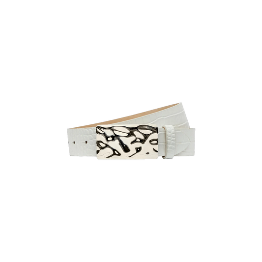 White Croc Embossed