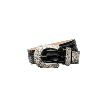 Black Croc Embossed
