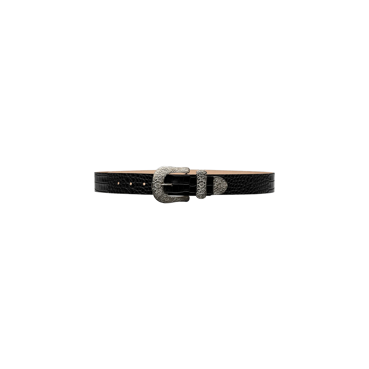 Black Croc Embossed