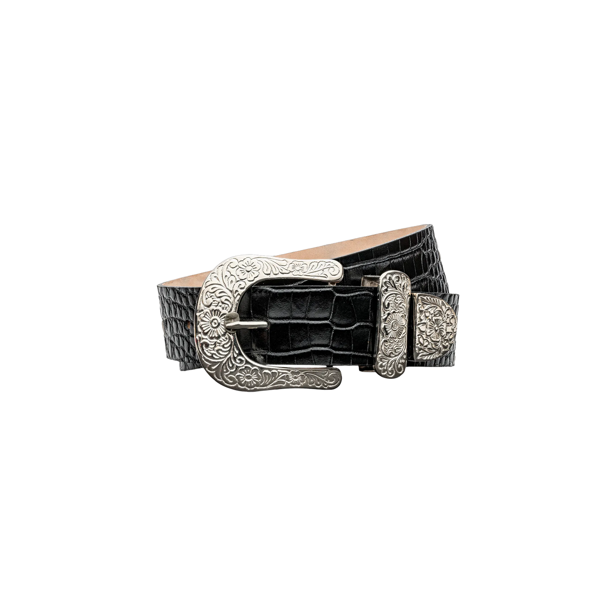 Black Croc Embossed