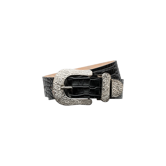 Black Croc Embossed