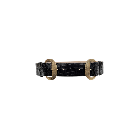 Black Croc Embossed
