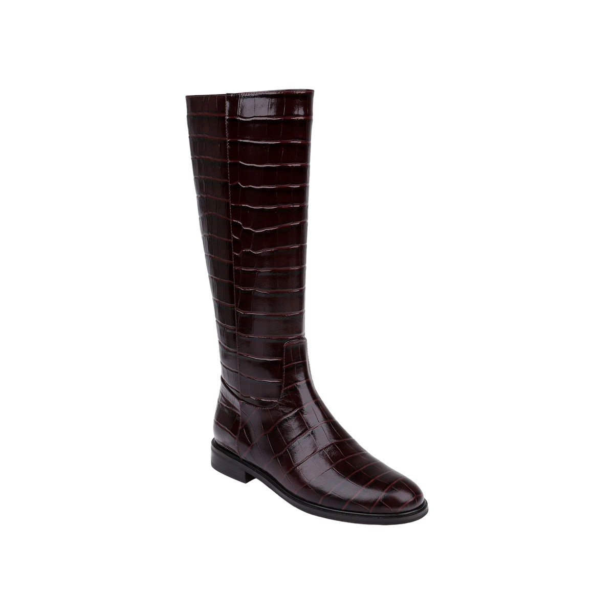 Burgundy Croc Embossed