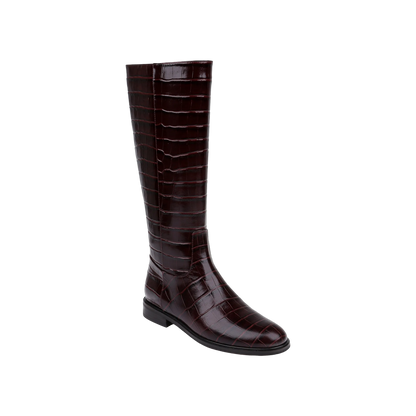 Burgundy Croc Embossed