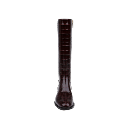 Burgundy Croc Embossed
