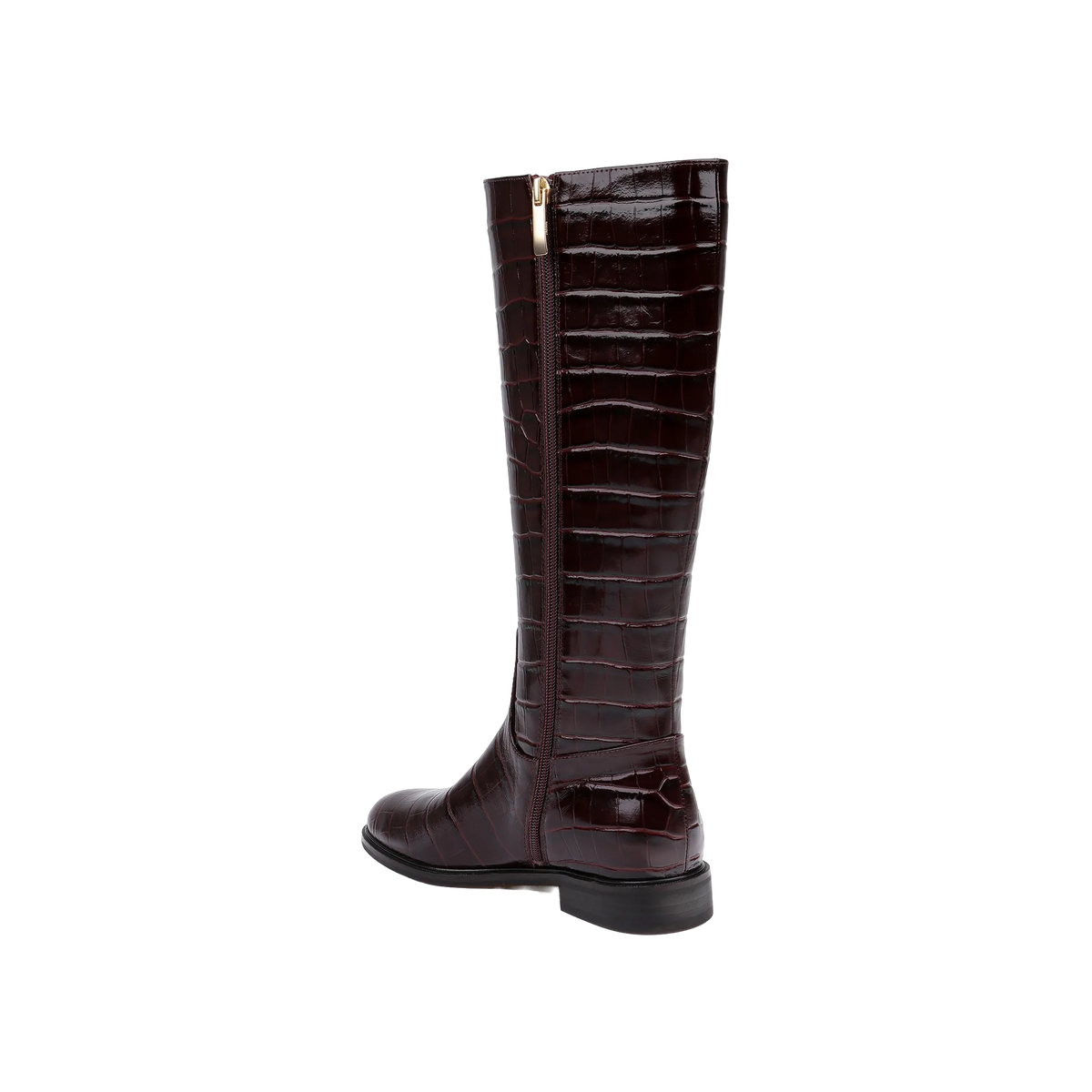Burgundy Croc Embossed