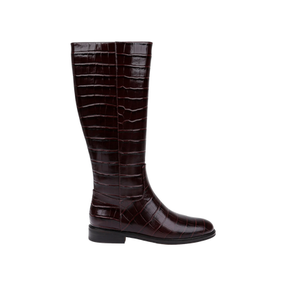 Burgundy Croc Embossed