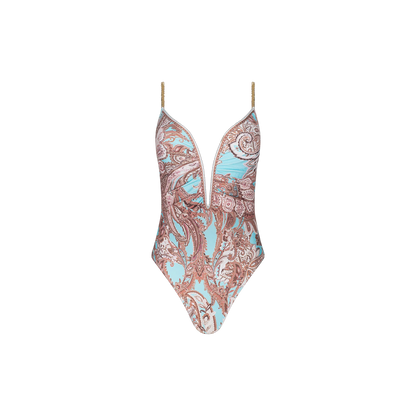 Brown/Ice Blue Paisley