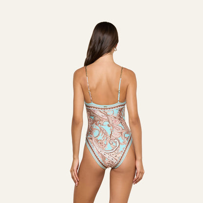 Brown/Ice Blue Paisley