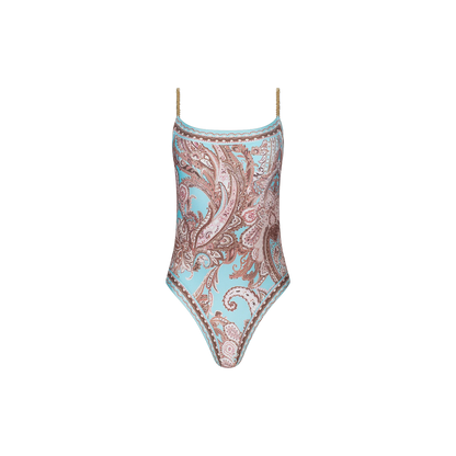 Brown/Ice Blue Paisley