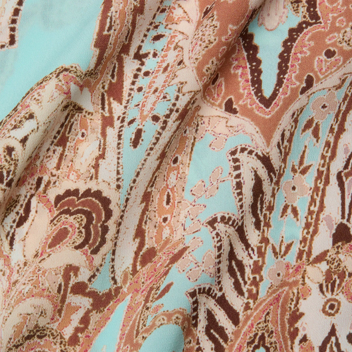 Brown/Ice Blue Paisley
