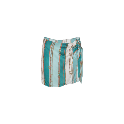 Light Sage Belt Stripe Print