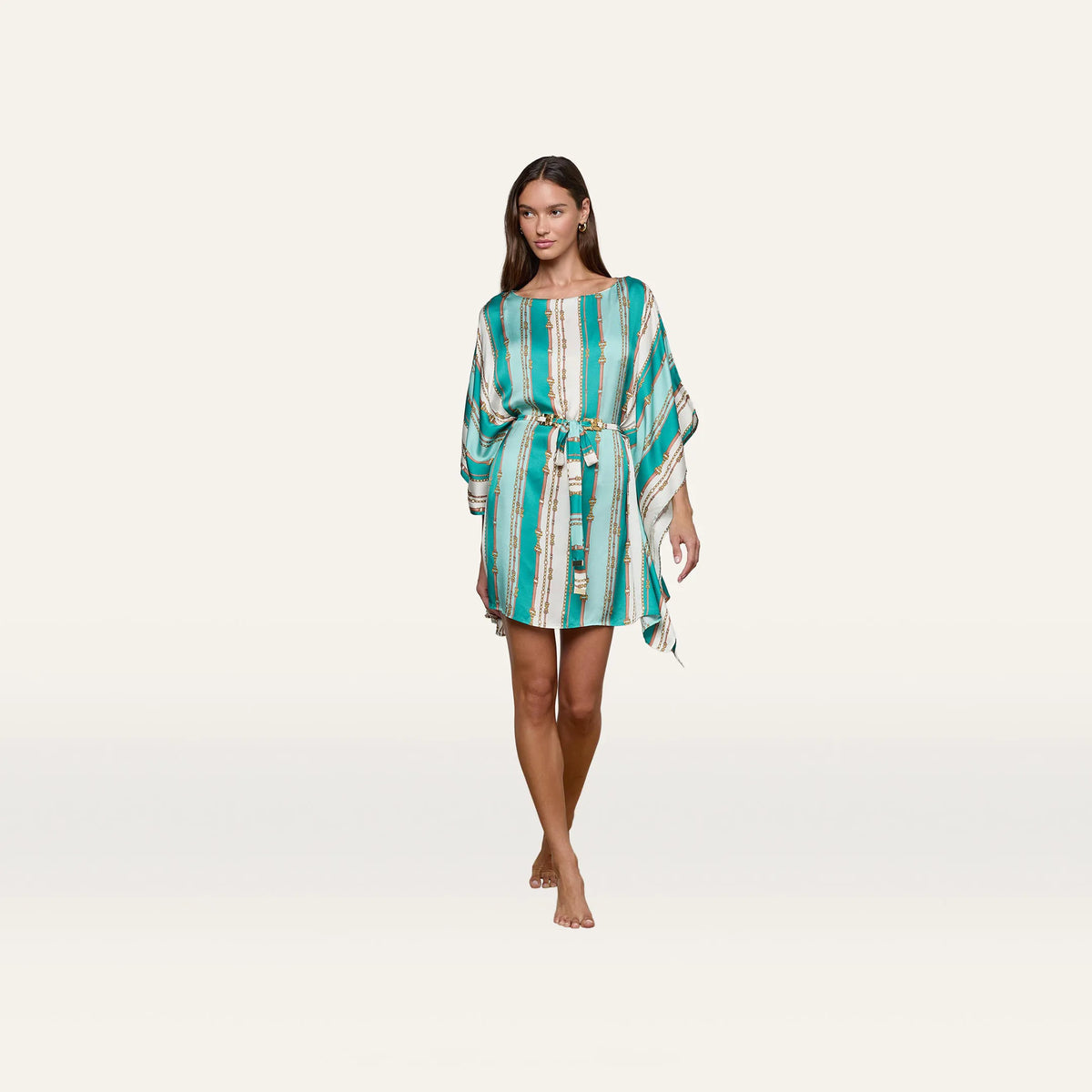 Light Sage Belt Stripe Print