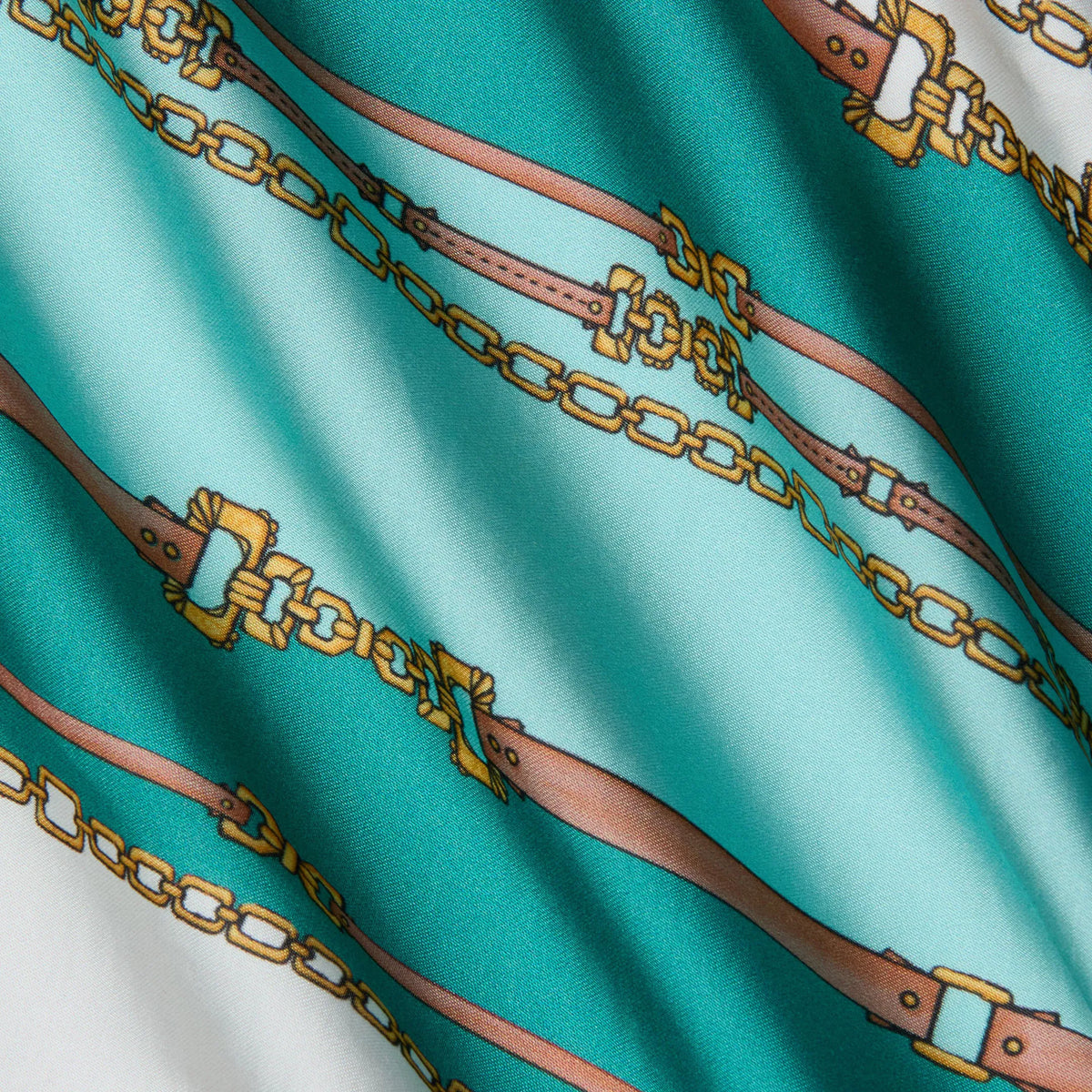 Light Sage Belt Stripe Print