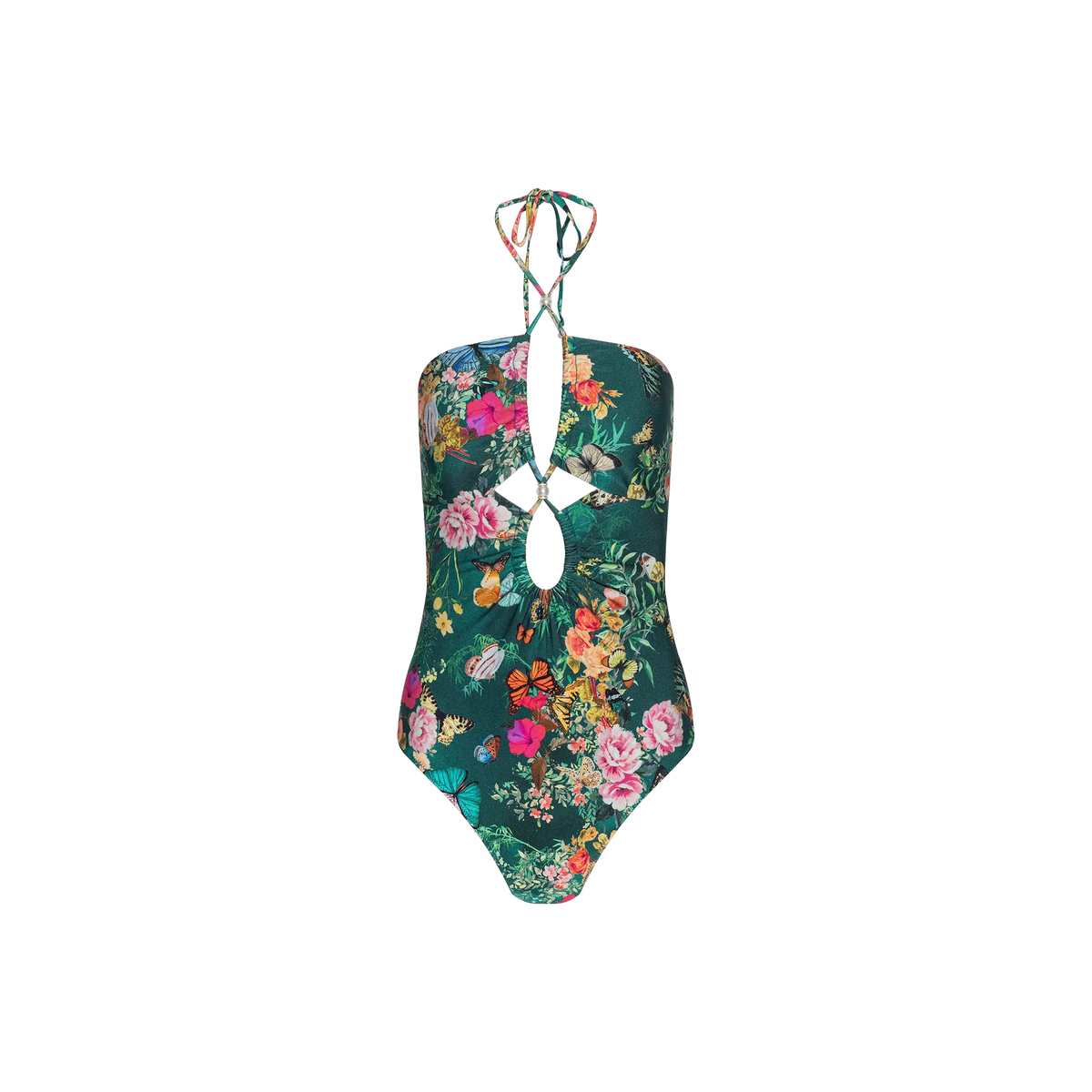 Bottle Green Multi Charonda Butterfly